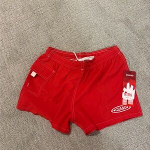 Red Women's Lifeguard Cargo Shorts